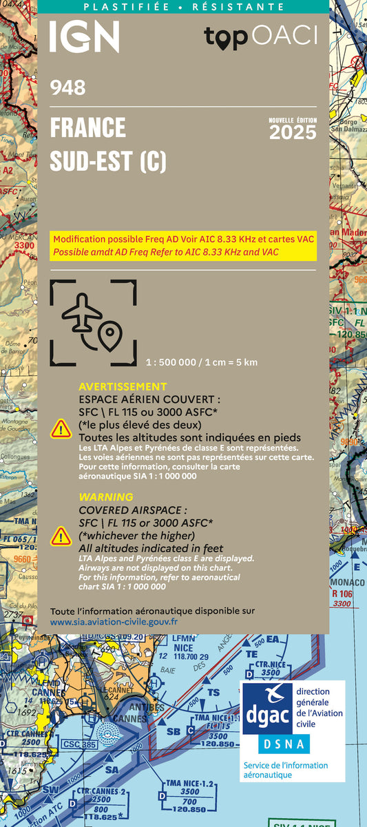 Carte OACI 2025 IGN 948