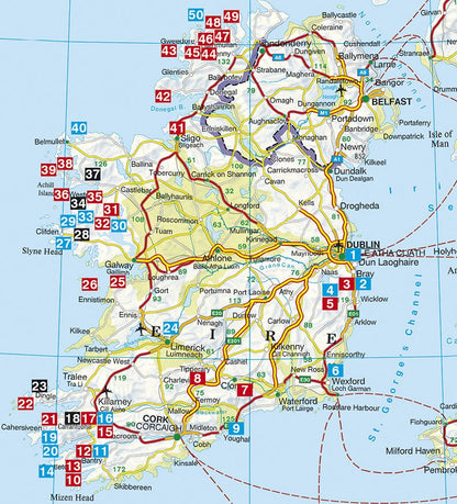 carte des randonnées Irlande du nord du guide ROTHER 