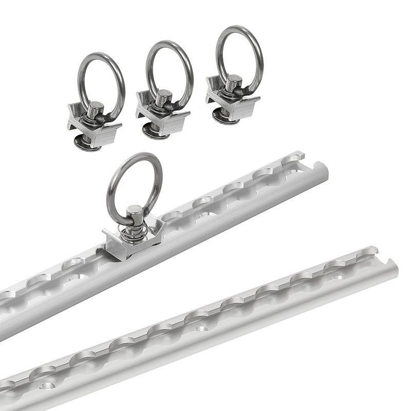 Jeu de 2 rails d'arrimage en aluminium pour van et fourgon