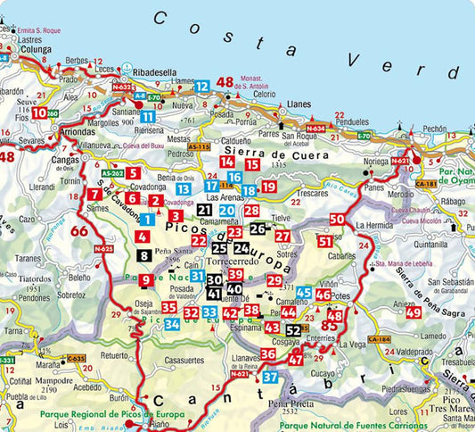 Extrait du guide Rother Picos de Europa – cartes topographiques détaillées et profils d’altitude